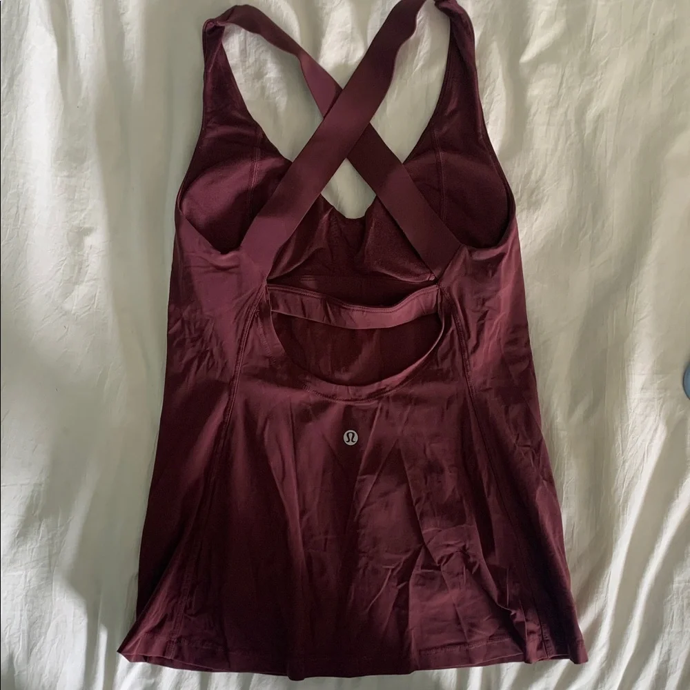 Lululemon Burgundy Cross-Back Tank Top - Picture 2 of 4